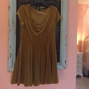 Urban outfitters mustard velvet dress